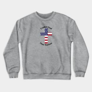 One Nation Under God American Flag Christian Cross Crewneck Sweatshirt